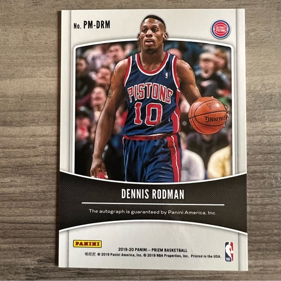 Dennis Rodman Detroit Pistons Panini Prizm Autographed Card - Picture 2 of 2